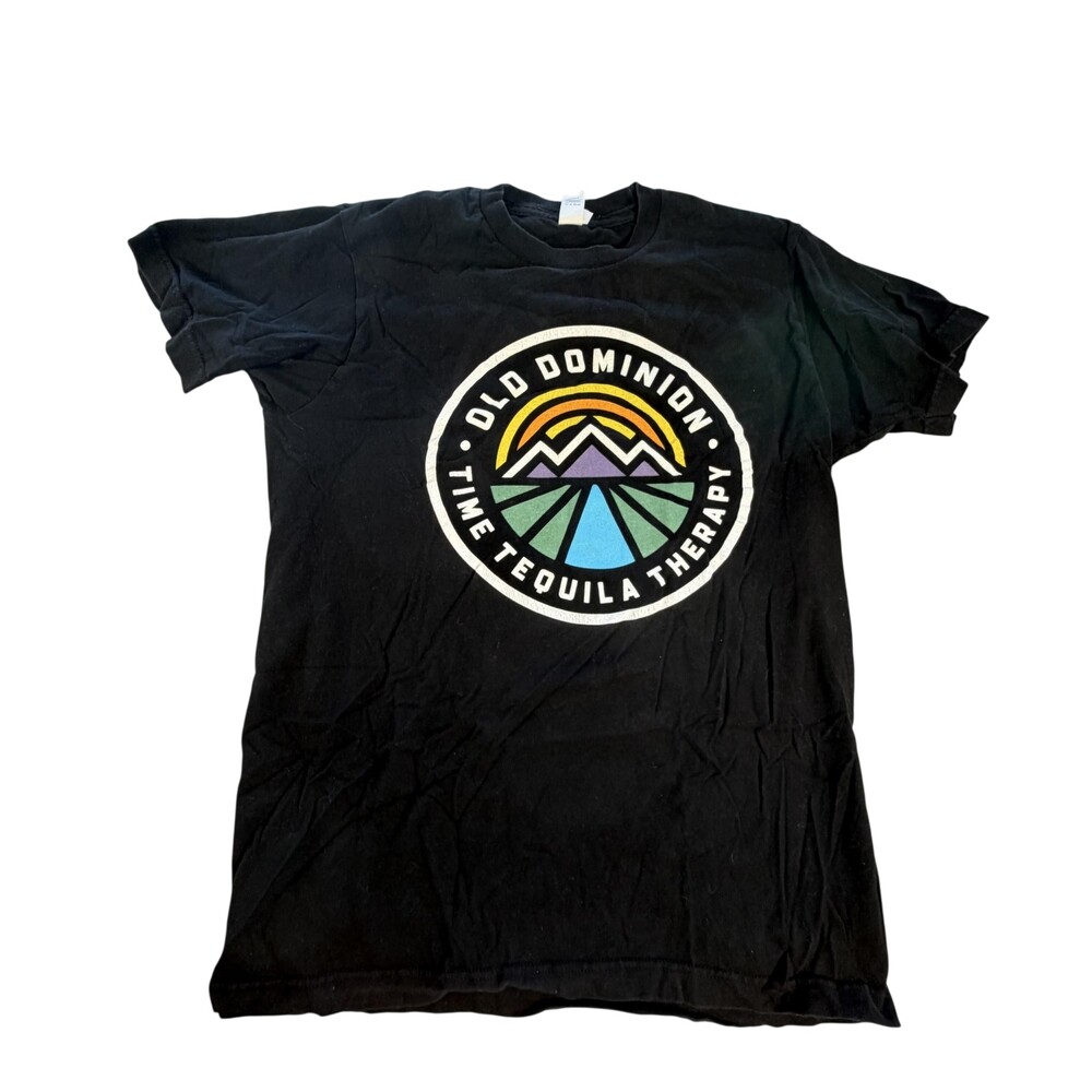 Old Dominion Shirt Mens Medium Black Time Tequila Therapy Tour 2022 Graphic Tee
